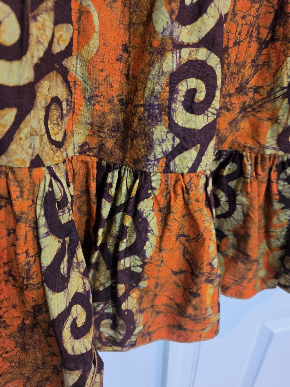 Orange & Green Printed Ruffle-Front Women’s Skirt Set - Picture 7 of 14